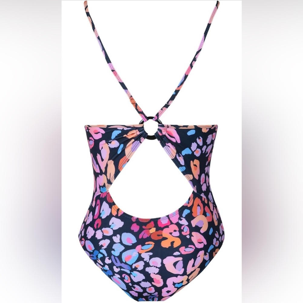 Cupshe Multicolor Leopard Print One-Piece Swimsuit Medium - Picture 5 of 11
